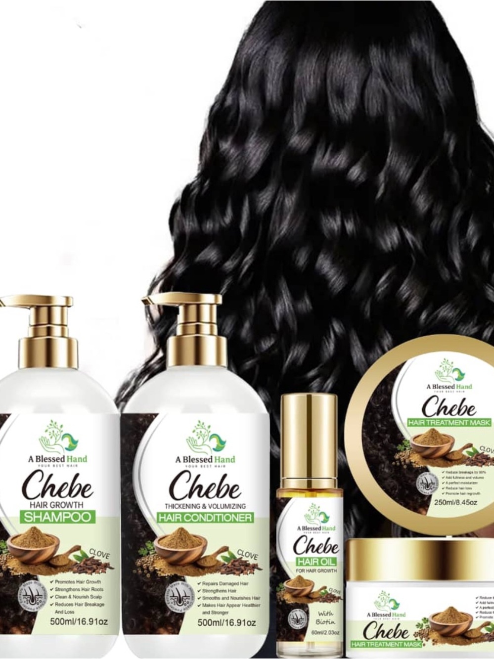 A Blessed Hand Chebe Hair Growth & Repair Kit